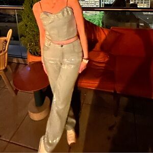 Retrofete two piece one of a kind sequin outfit